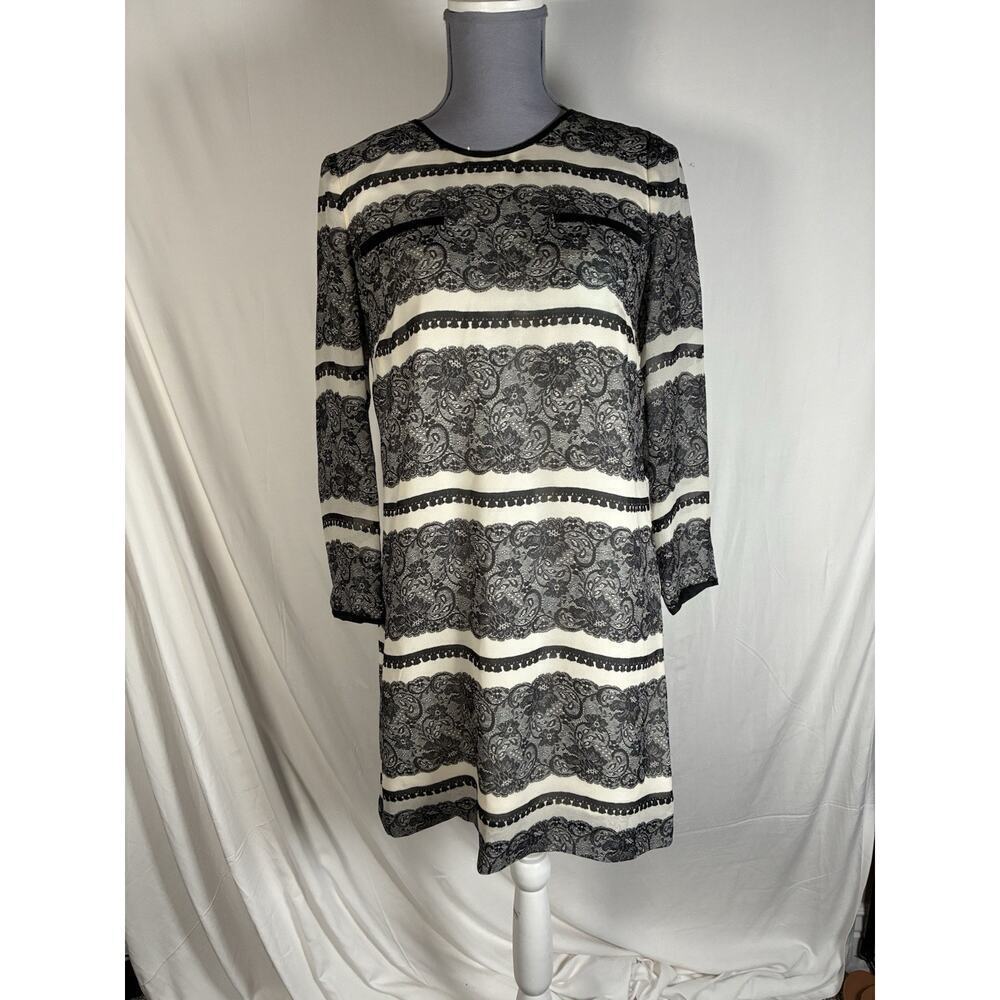 J.Crew Collection Silk Jules Italian Trompe L'oeil Lace Shift Dress, Size 0